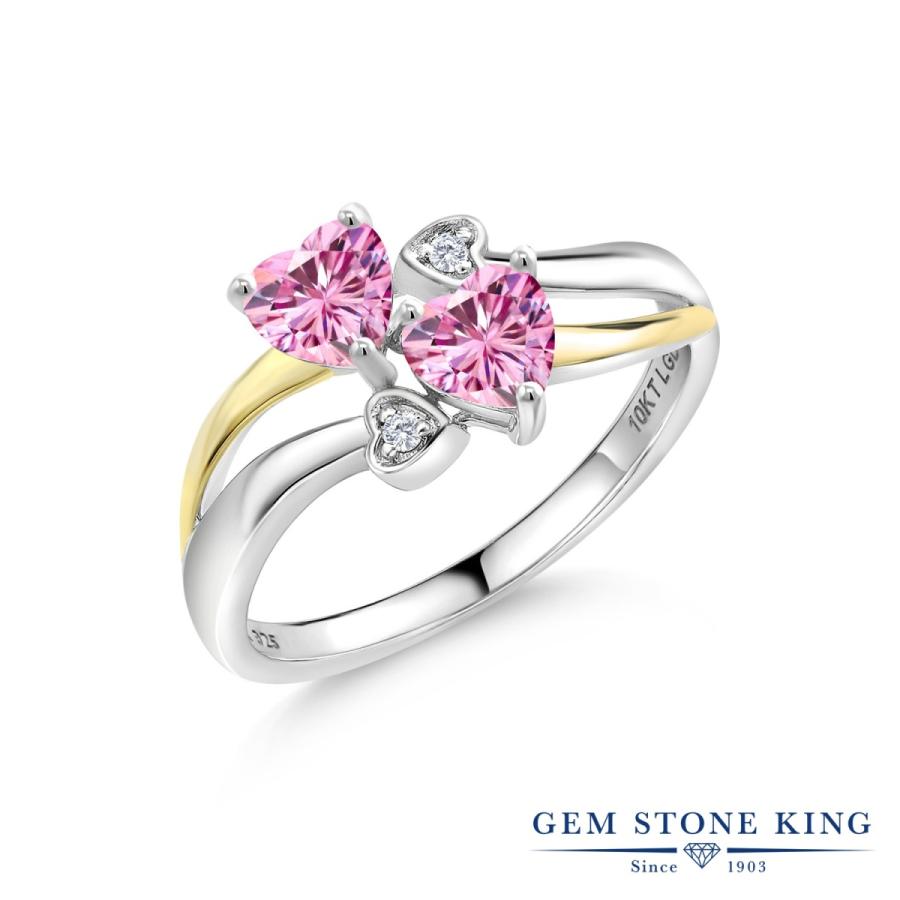 ピンク モアサナイト リング レディース 指輪 プレゼント 女性 ブランド ツートン