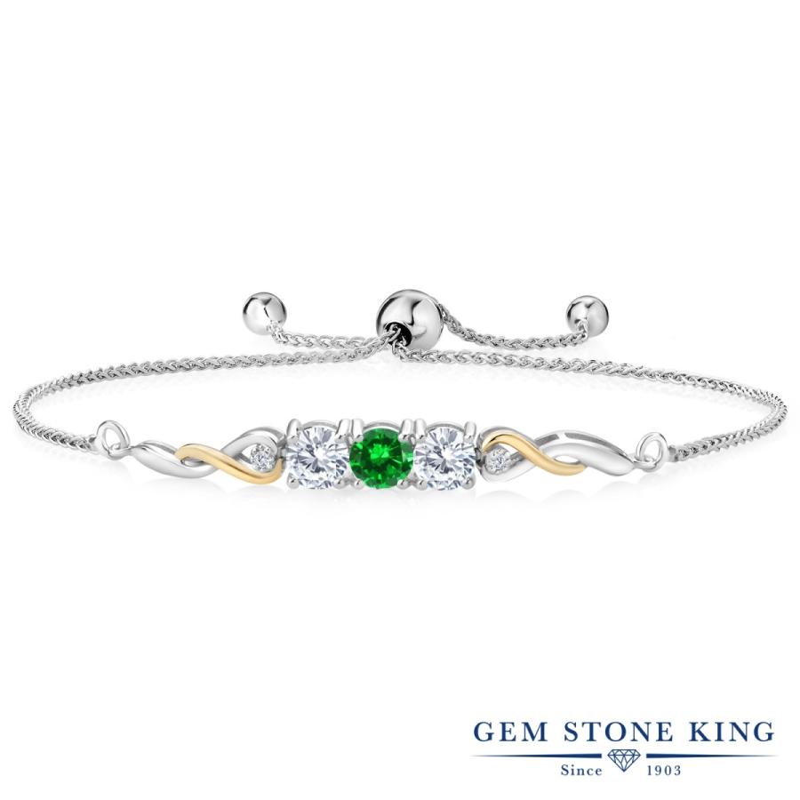 シミュレイテッド 合成 エメラルド ブレスレット レディース 40代 50代 ブランド