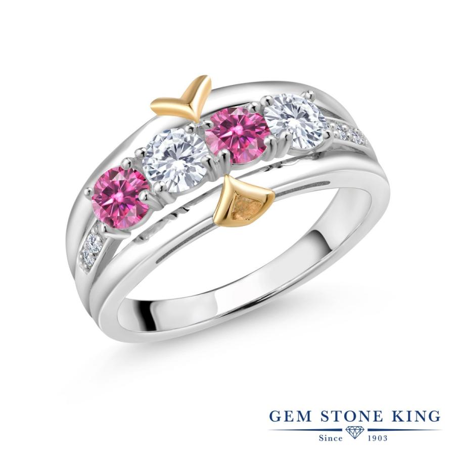 ピンク モアサナイト リング レディース 指輪 プレゼント 女性 ブランド ツートン