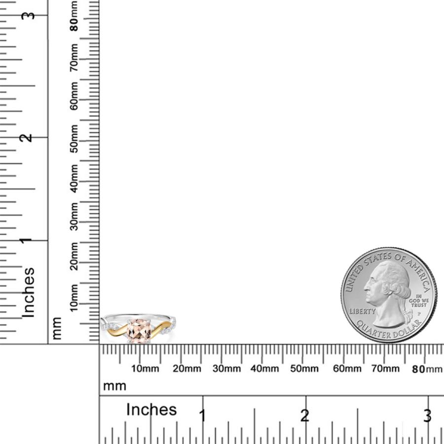 天然 モルガナイト リング レディース 指輪 天然石 4月 誕生石 ブランド ツートン 6mm 1mm