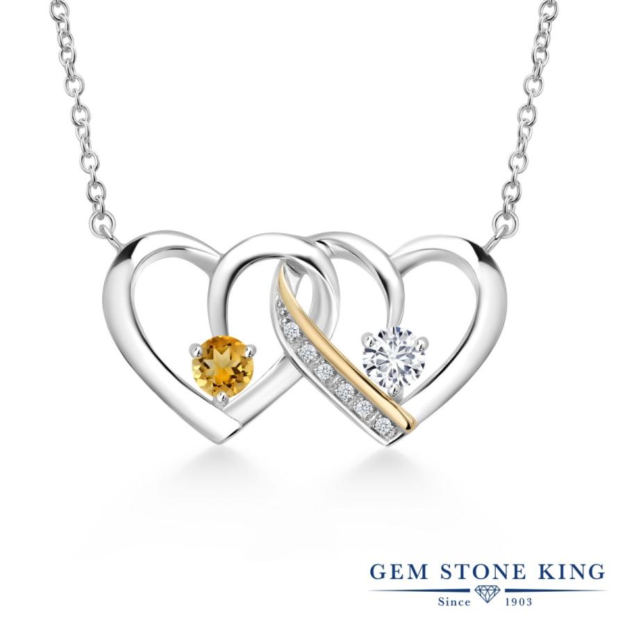 天然 シトリン オープンハート ネックレス レディース 天然石 11月 誕生石 お守り 誕生日プレゼント 女性 ブランド