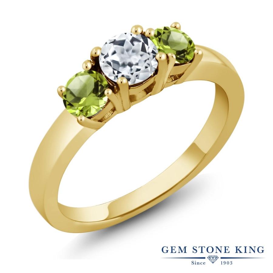 天然 ホワイトトパーズ リング レディース 指輪 イエローゴールド 加工 天然石 11月 誕生石 お守り 誕生日プレゼント 女性 ブランド