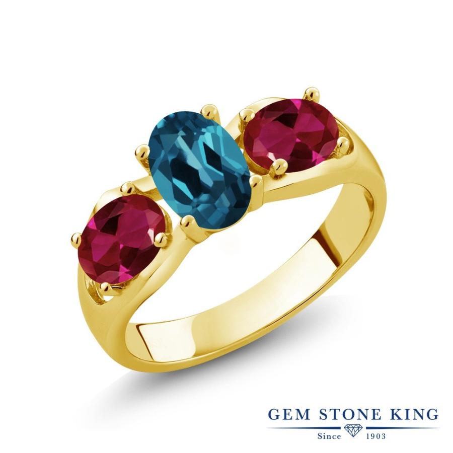 天然 ロンドンブルートパーズ リング レディース 指輪 イエローゴールド 加工 天然石 11月 誕生石 お守り 誕生日プレゼント 女性 ブランド