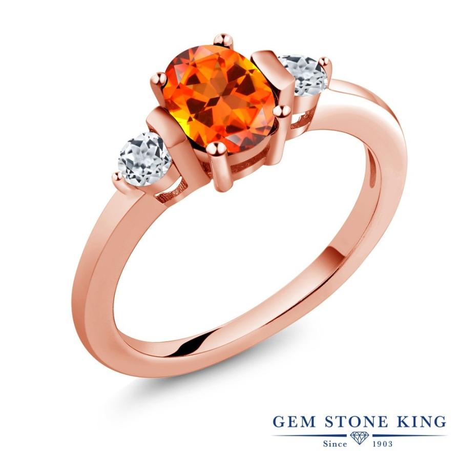 天然 ポピートパーズ リング レディース 指輪 ピンクゴールド 加工 天然石 11月 誕生石 お守り 誕生日プレゼント 女性 ブランド