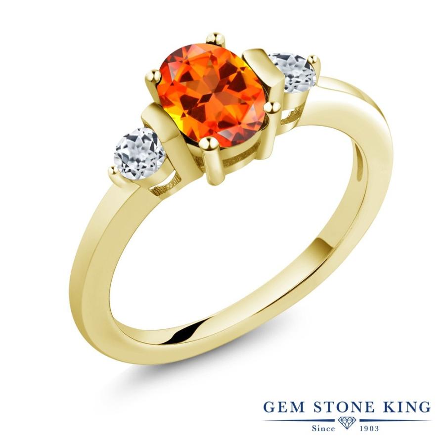 天然 ポピートパーズ リング レディース 指輪 イエローゴールド 加工 天然石 11月 誕生石 お守り 誕生日プレゼント 女性 ブランド