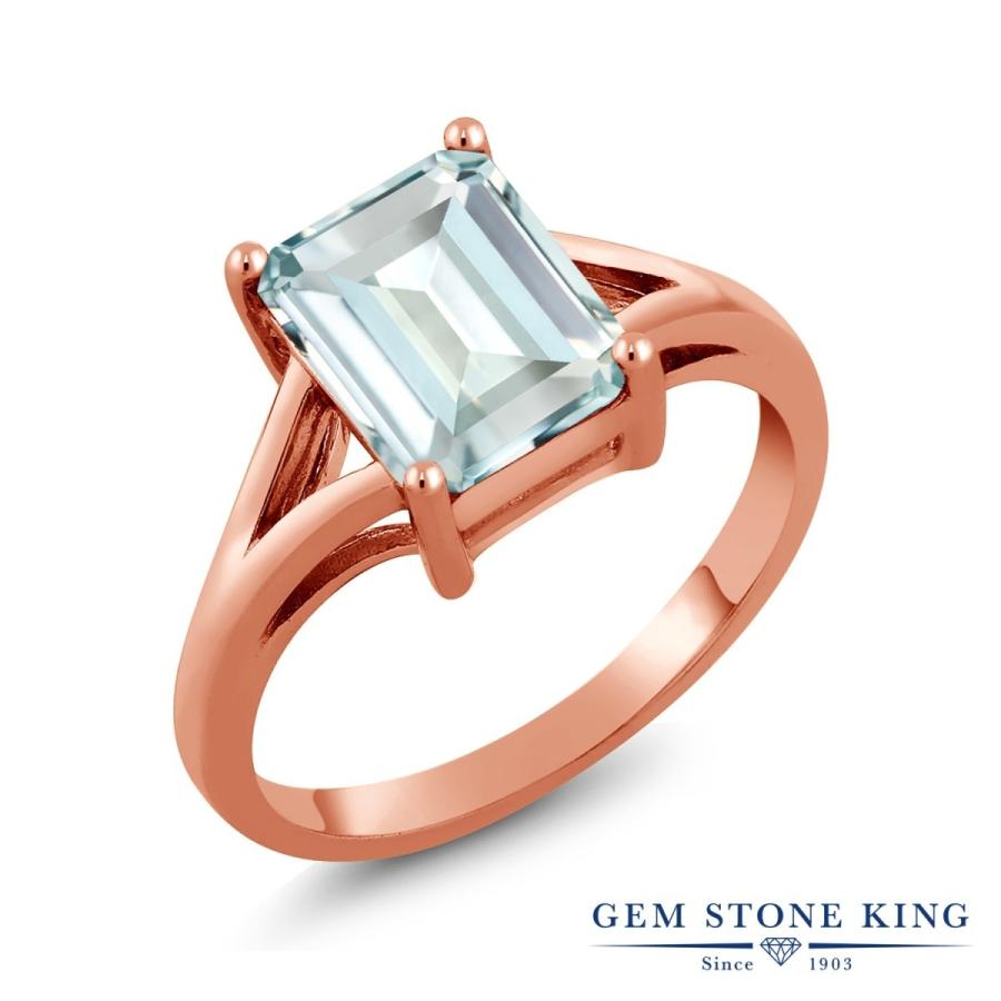 シミュレイテッド アクアマリン リング レディース 指輪 ピンクゴールド 加工 ブランド