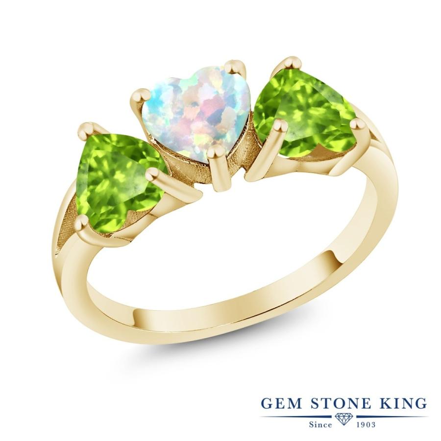 シミュレイテッド ホワイトオパール リング レディース 指輪 イエローゴールド 加工 10月 誕生石 お守り 誕生日プレゼント 女性 ブランド