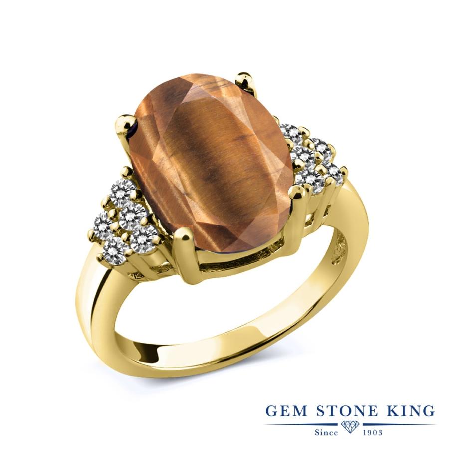 天然 タイガーアイ リング レディース 指輪 イエローゴールド 加工 天然石 お守り ブランド