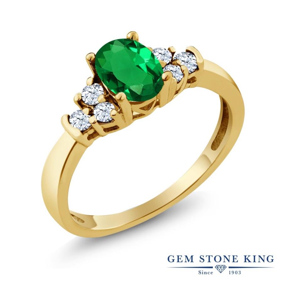 ナノ エメラルド リング レディース 指輪 イエローゴールド 加工 ブランド