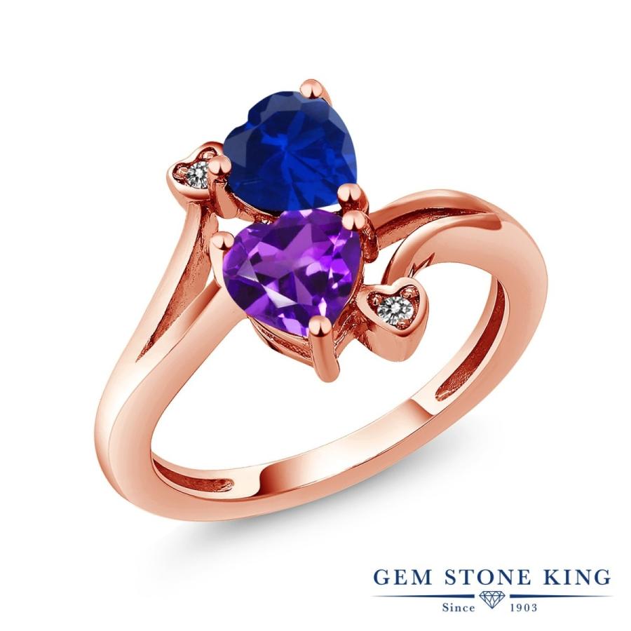 シンセティック サファイア リング レディース 指輪 ピンクゴールド 加工 9月 誕生石 お守り 誕生日プレゼント 女性 ブランド