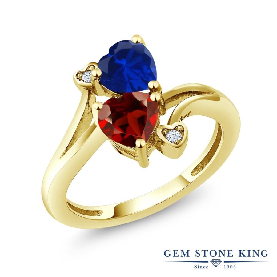 シンセティック サファイア リング レディース 指輪 イエローゴールド 加工 9月 誕生石 お守り 誕生日プレゼント 女性 ブランド