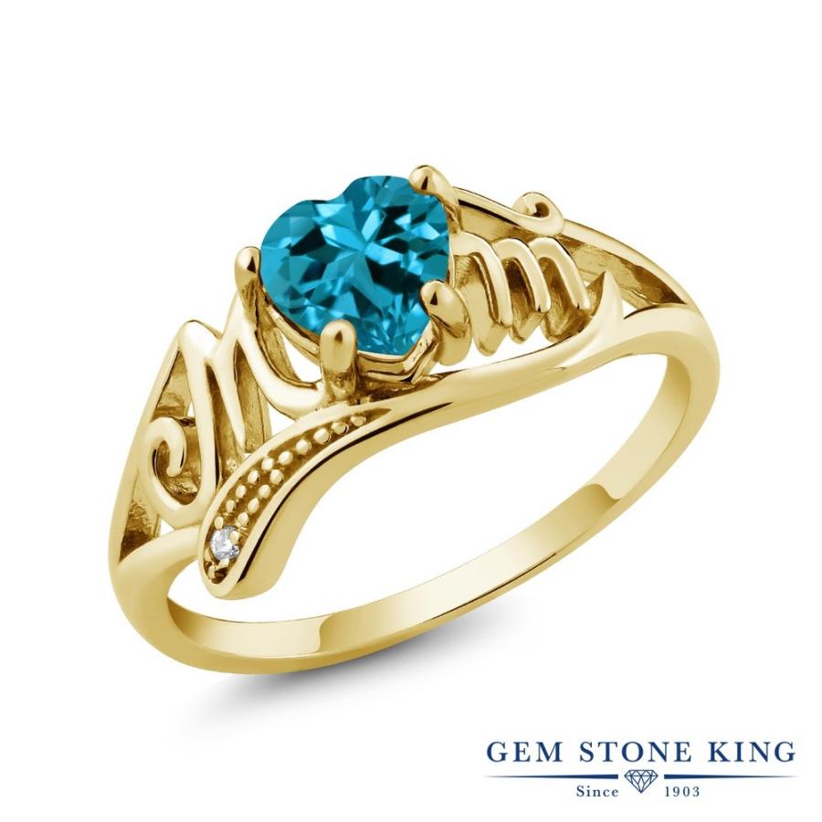 天然 ロンドンブルートパーズ リング レディース 指輪 イエローゴールド 加工 天然石 11月 誕生石 お守り 誕生日プレゼント 女性 ブランド