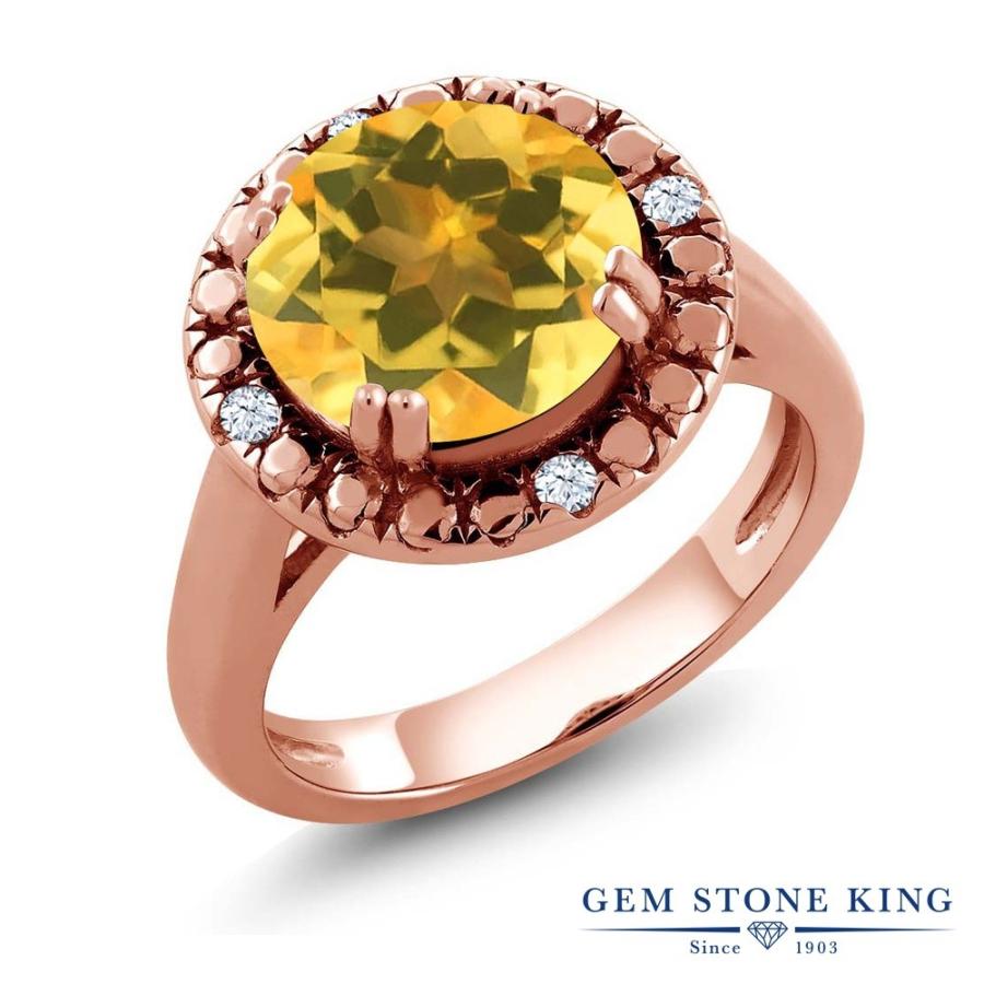 天然 シトリン リング レディース 指輪 ピンクゴールド 加工 天然石 11月 誕生石 お守り 誕生日プレゼント 女性 ブランド 英国製（イギリス製） K18 ピンクゴールド 天然 シトリン レディース