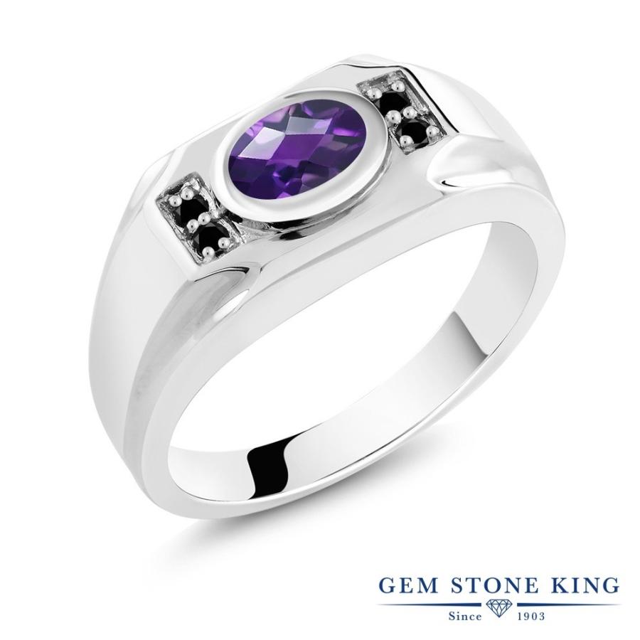 天然 アメジスト リング メンズ 指輪 天然石 2月 誕生石 ブランド Meg 0210 Oc Am Pur Di Blc Ss Gem Stone King 通販 Yahoo ショッピング