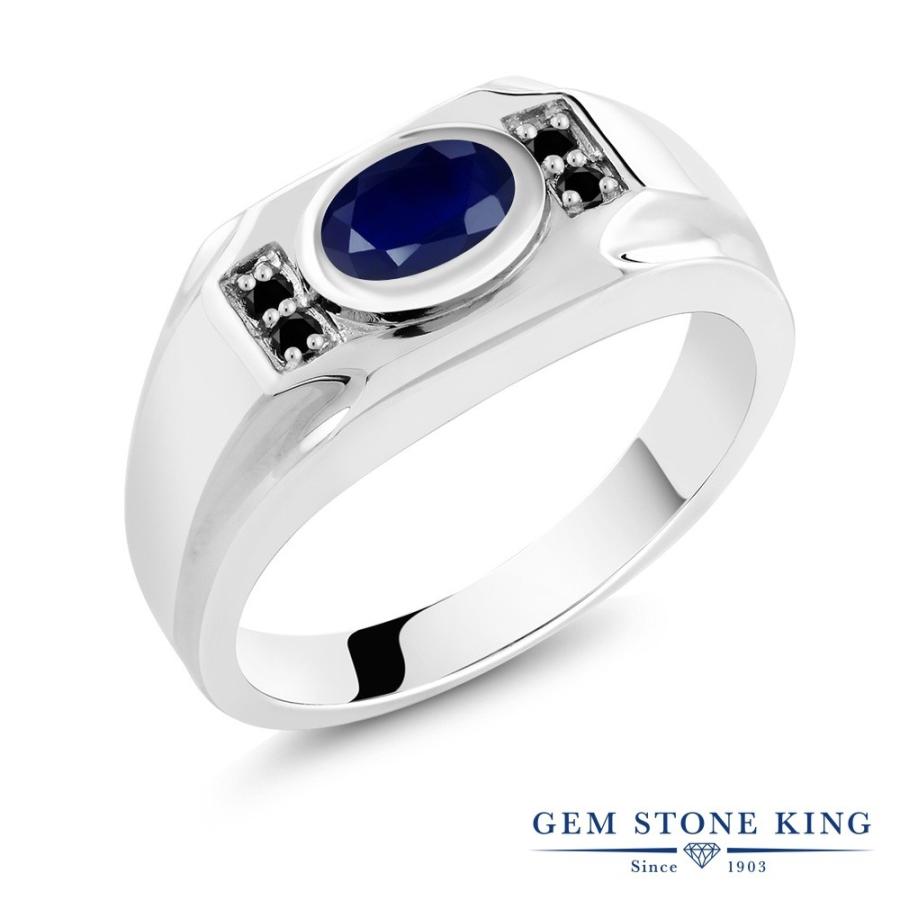 天然 サファイア リング メンズ 指輪 天然石 9月 誕生石 ブランド :MEG-0210-OV-S-dBL-DI-BLC-SS:Gem Stone  King - 通販 - Yahoo!ショッピング