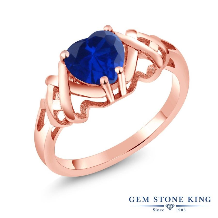 シンセティック サファイア リング レディース 指輪 ピンクゴールド 加工 9月 誕生石 お守り 誕生日プレゼント 女性 ブランド