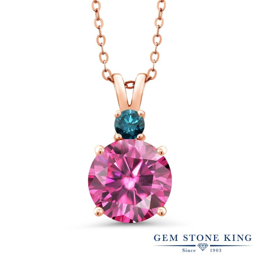 ピンク モアサナイト ネックレス レディース ピンクゴールド 加工 プレゼント 女性 ブランド