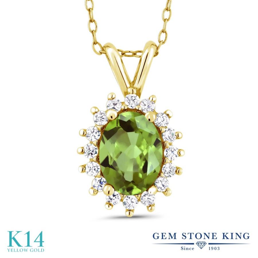 天然 ペリドット ネックレス レディース 14金 イエローゴールド 天然石 8月 誕生石 お守り 誕生日プレゼント 女性 ブランド