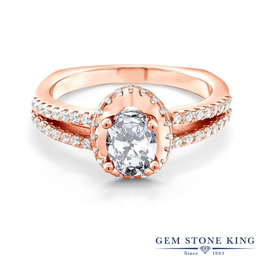 ホワイト ジルコニア リング レディース 指輪 ピンクゴールド 加工 CZ プレゼント 女性 ブランド