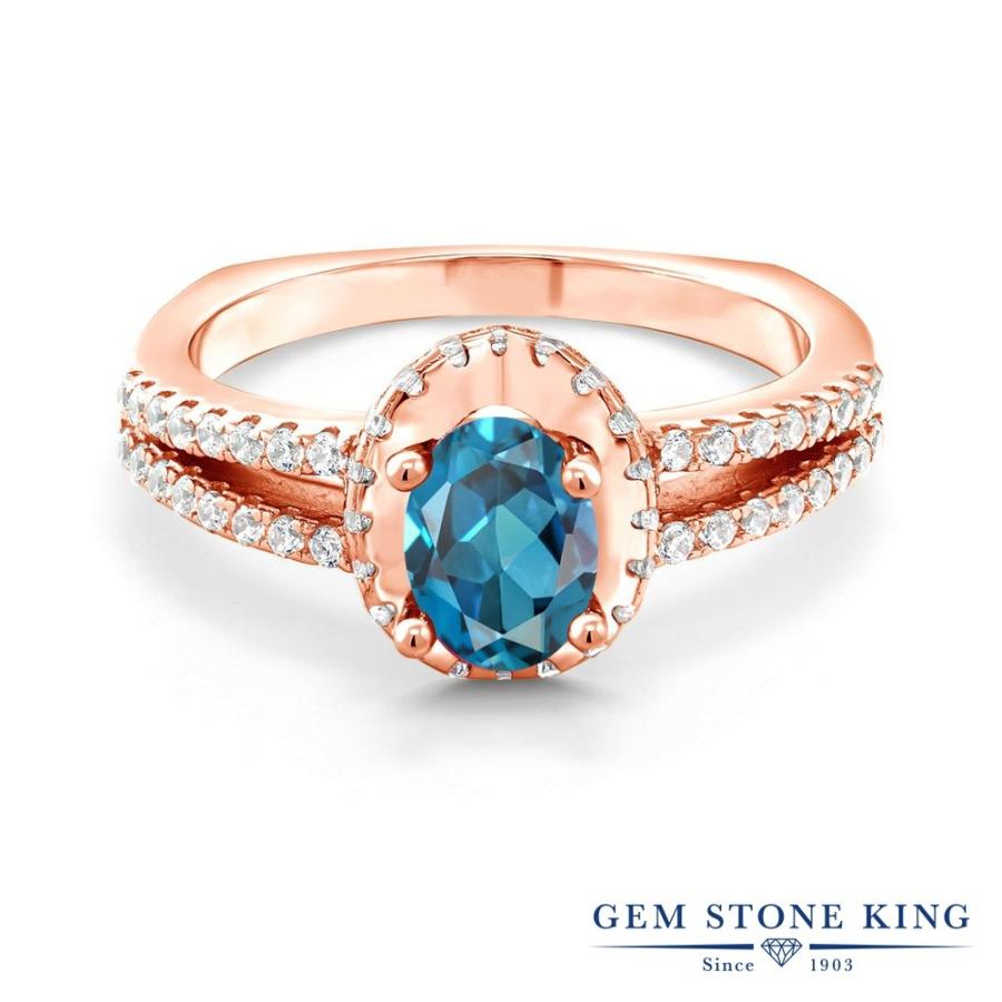 天然 ロンドンブルートパーズ リング レディース 指輪 ピンクゴールド 加工 天然石 11月 誕生石 お守り 誕生日プレゼント 女性 ブランド