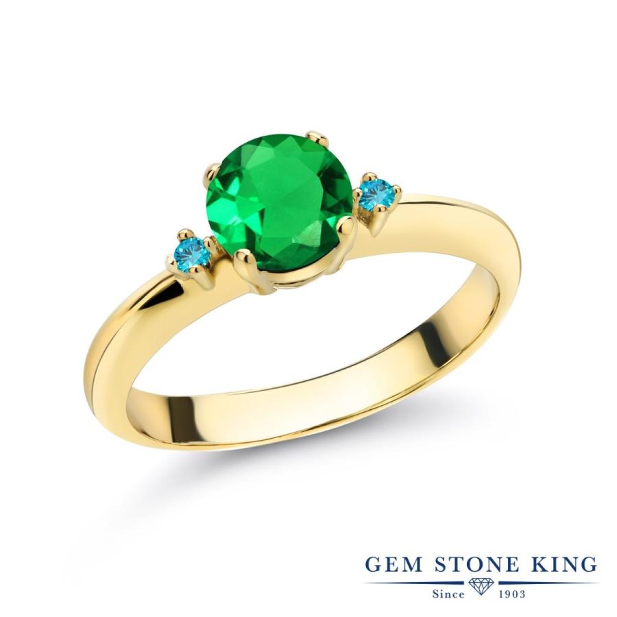 ナノ エメラルド リング レディース 指輪 イエローゴールド 加工 ブランド