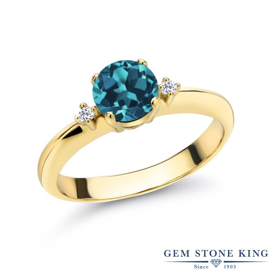 天然 ロンドンブルートパーズ リング レディース 指輪 イエローゴールド 加工 天然石 11月 誕生石 お守り 誕生日プレゼント 女性 ブランド