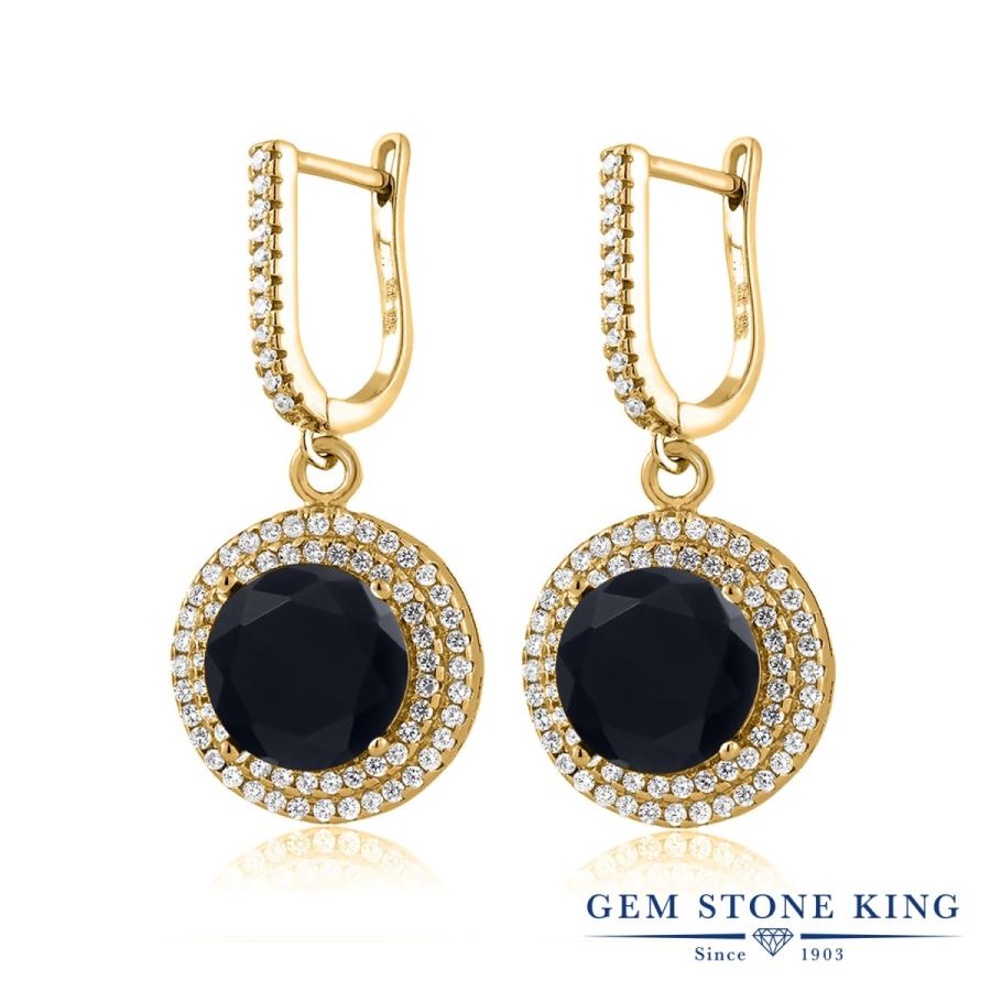 天然 オニキス ピアス レディース イエローゴールド 加工 天然石 8月