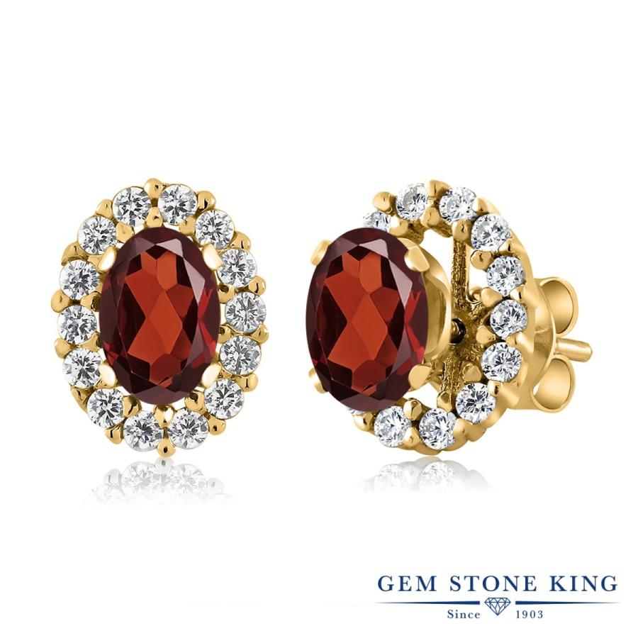 天然 ガーネット ピアス レディース イエローゴールド 加工 天然石 1月 誕生石 お守り 誕生日プレゼント 女性 アレルギー対応 ブランド