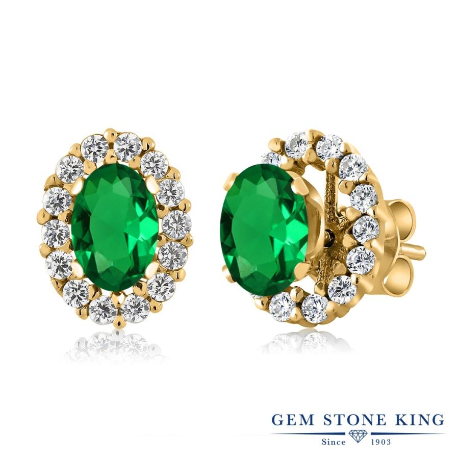 ナノ エメラルド ピアス レディース イエローゴールド 加工 アレルギー対応 ブランド