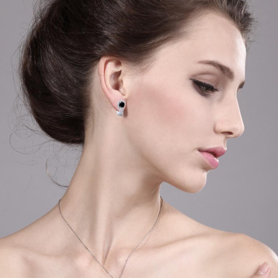 【訳あり品】 ピアス レディース 天然 ブラックダイヤモンド フープ 天然石 4月 誕生石 プレゼント 女性 ブランド 【WSO8447362234】(29784円)