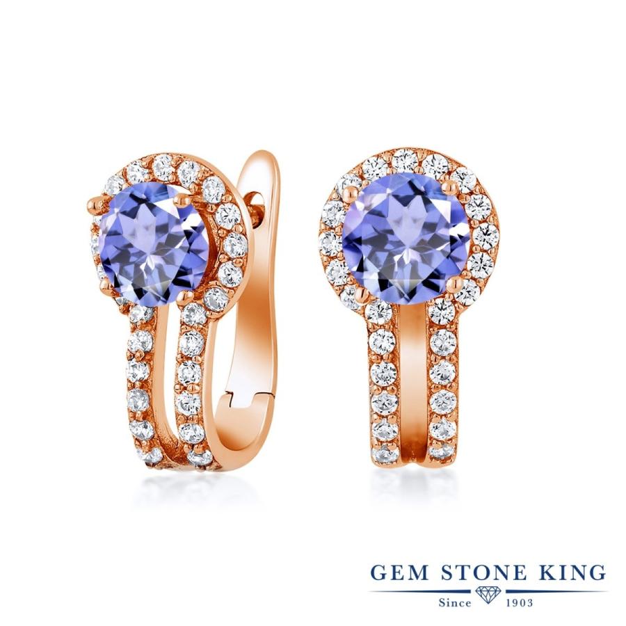 天然 タンザナイト ピアス レディース ピンクゴールド 加工 天然石 12月 誕生石 お守り 誕生日プレゼント 女性 アレルギー対応 ブランド フープ