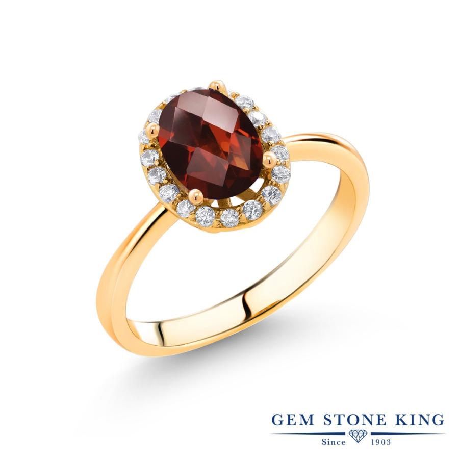 天然 ガーネット リング レディース 指輪 イエローゴールド 加工 天然石 1月 誕生石 お守り 誕生日プレゼント 女性 ブランド