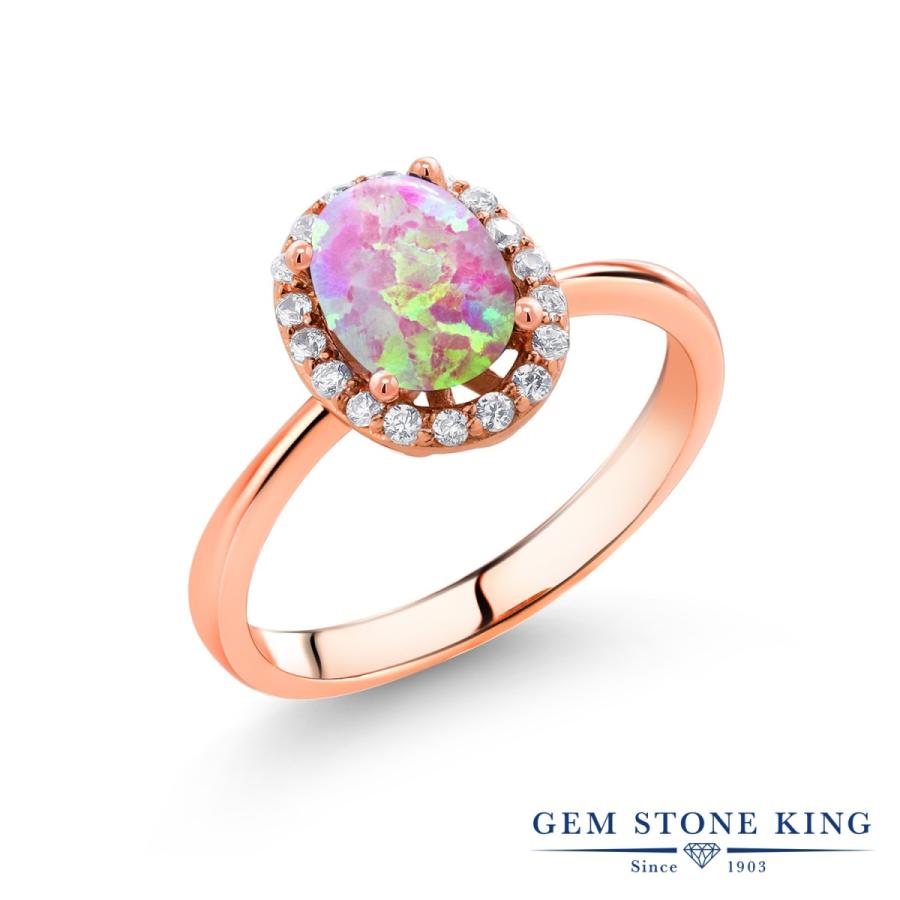 シミュレイテッド ピンクオパール リング レディース 指輪 ピンクゴールド 加工 10月 誕生石 お守り 誕生日プレゼント 女性 ブランド