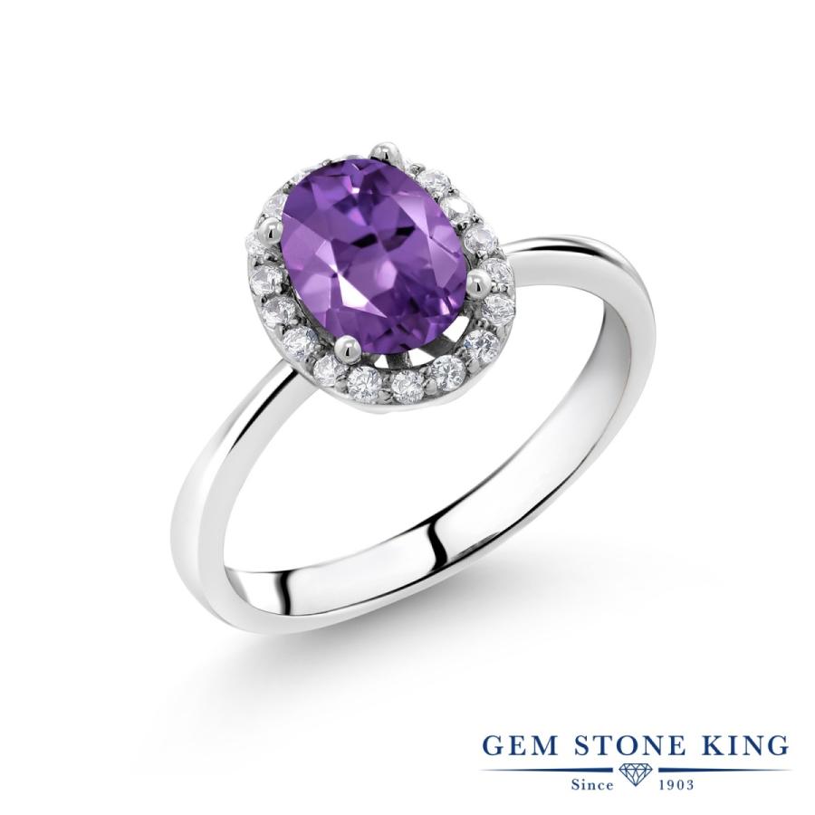天然 アメジスト 指輪 レディース リング 天然石 2月 誕生石 ブランド Mgz 0221 Ov Am Pur Cz W Ss Gem Stone King 通販 Yahoo ショッピング