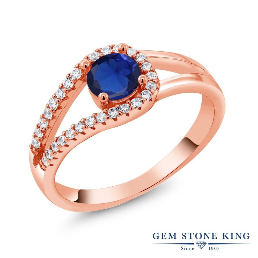 シンセティック サファイア リング レディース 指輪 ピンクゴールド 加工 9月 誕生石 お守り 誕生日プレゼント 女性 ブランド