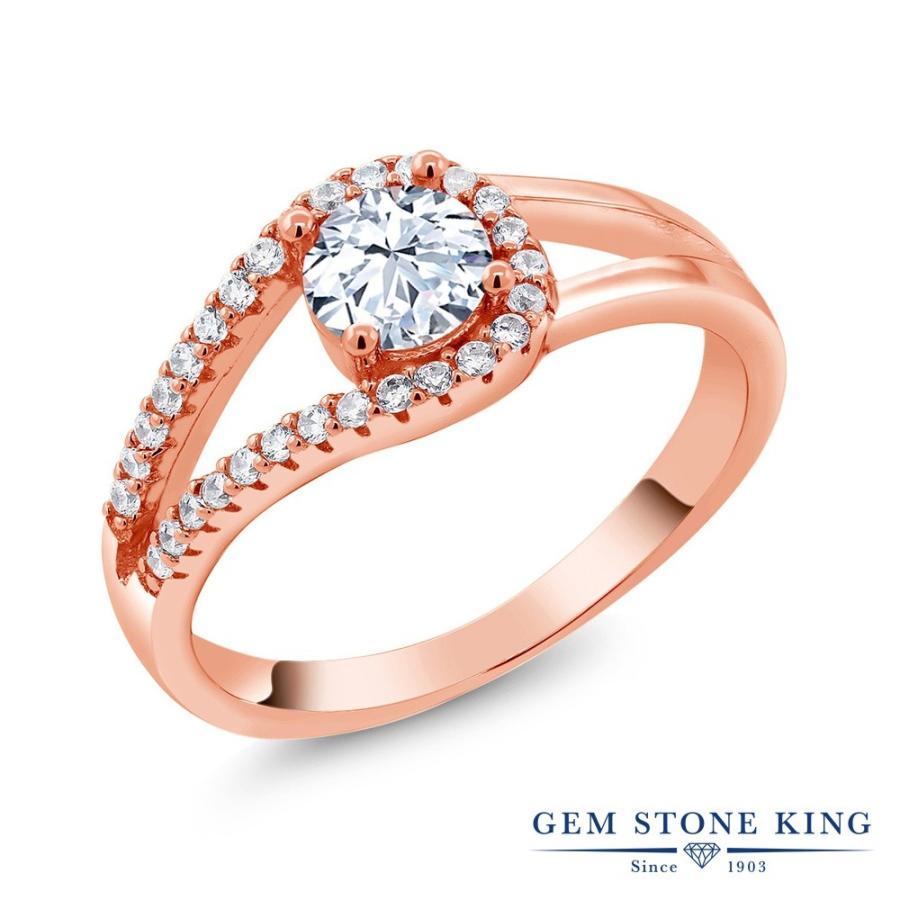 ホワイト ジルコニア リング レディース 指輪 ピンクゴールド 加工 CZ プレゼント 女性 ブランド