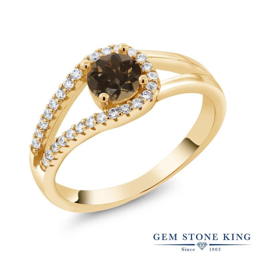 天然 スモーキークォーツ リング レディース 指輪 イエローゴールド 加工 天然石 お守り ブランド