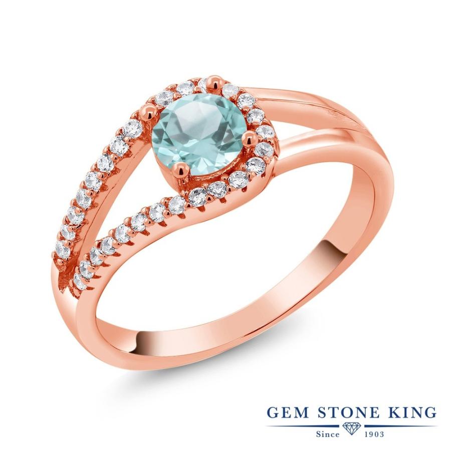 天然 スカイブルートパーズ リング レディース 指輪 ピンクゴールド 加工 天然石 11月 誕生石 お守り 誕生日プレゼント 女性 ブランド