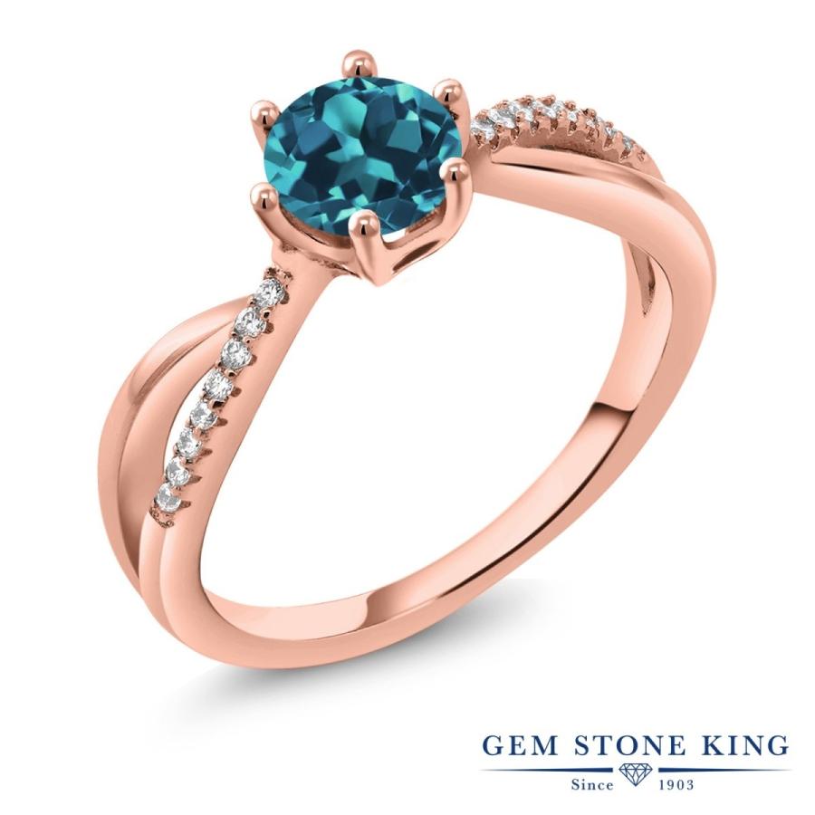 天然 ロンドンブルートパーズ リング レディース 指輪 ピンクゴールド 加工 天然石 11月 誕生石 お守り 誕生日プレゼント 女性 ブランド