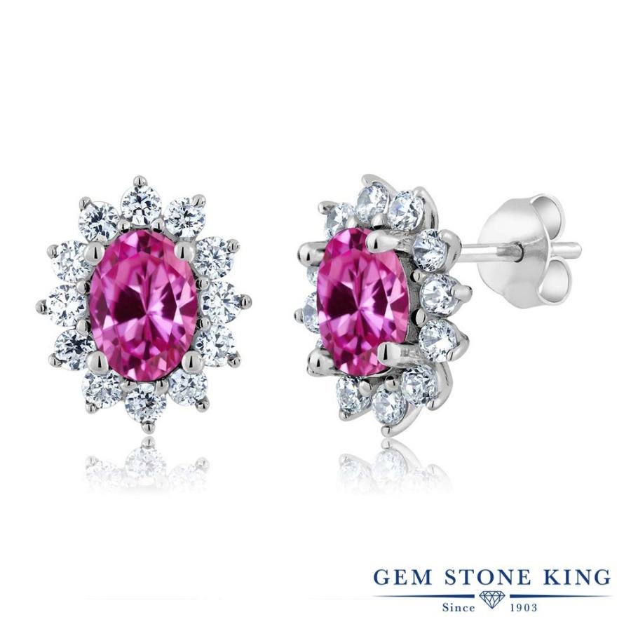 シンセティック ピンクサファイア ピアス レディース 9月 誕生石 お守り 誕生日プレゼント 女性 アレルギー対応 ブランド