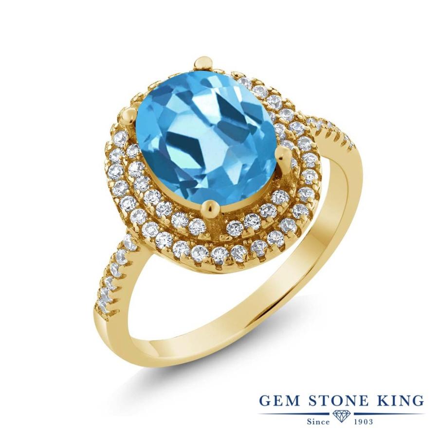 天然 スイスブルートパーズ リング レディース 指輪 イエローゴールド 加工 天然石 11月 誕生石 お守り 誕生日プレゼント 女性 ブランド