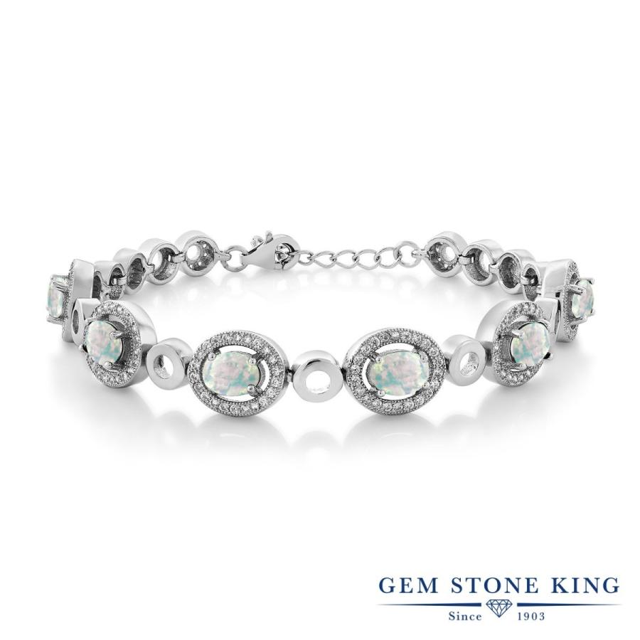 シミュレイテッド ホワイトオパール ブレスレット レディース 10月 誕生石 お守り 誕生日プレゼント 女性 40代 50代 ブランド