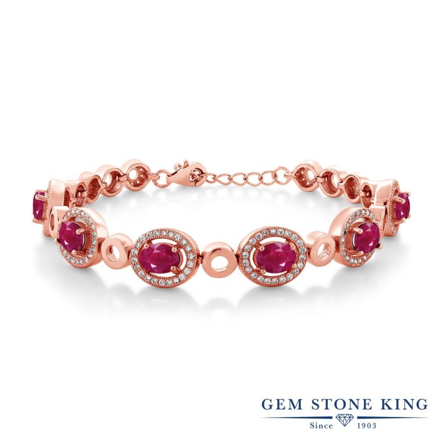 天然 ルビー ブレスレット レディース ピンクゴールド 加工 天然石 7月 誕生石 お守り 誕生日プレゼント 女性 40代 50代 ブランド