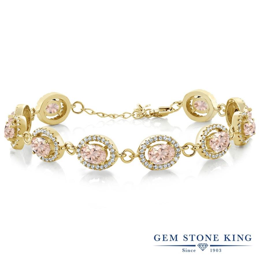 天然 モルガナイト ブレスレット レディース イエローゴールド 加工 天然石 4月 誕生石 お守り 誕生日プレゼント 女性 40代 50代 ブランド