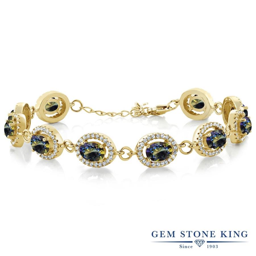 天然 ミスティック トパーズ ブレスレット レディース イエローゴールド 加工 天然石 お守り 40代 50代 ブランド