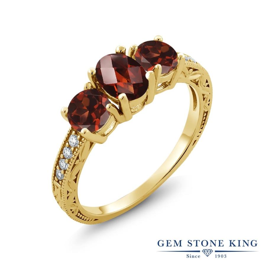 天然 ガーネット リング レディース 指輪 イエローゴールド 加工 天然石 1月 誕生石 お守り 誕生日プレゼント 女性 ブランド