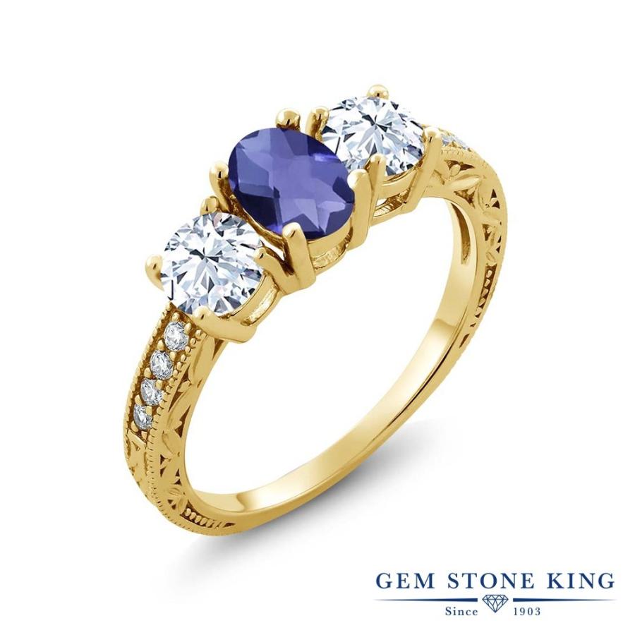 天然 アイオライト リング レディース 指輪 イエローゴールド 加工 天然石 3月 誕生石 お守り 誕生日プレゼント 女性 ブランド