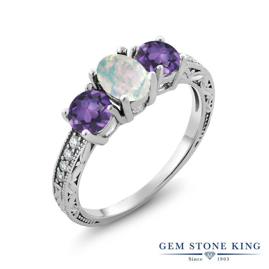 シミュレイテッド ホワイトオパール リング レディース 指輪 10月 誕生石 お守り 誕生日プレゼント 女性 ブランド