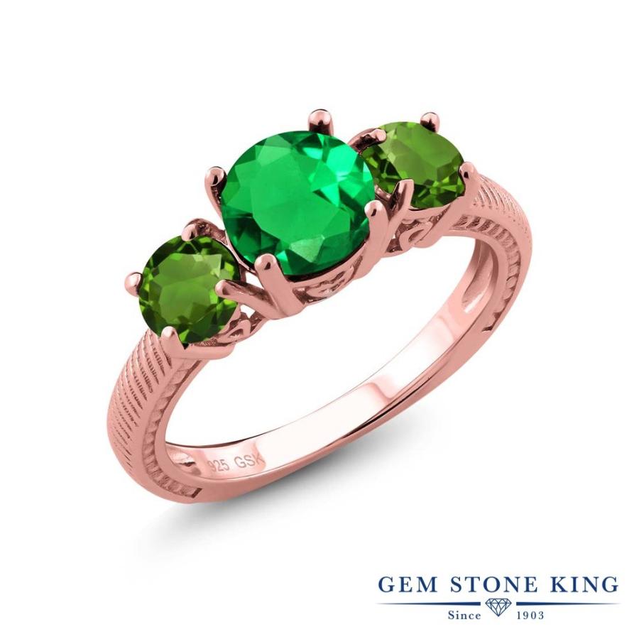 ナノ エメラルド リング レディース 指輪 ピンクゴールド 加工 ブランド