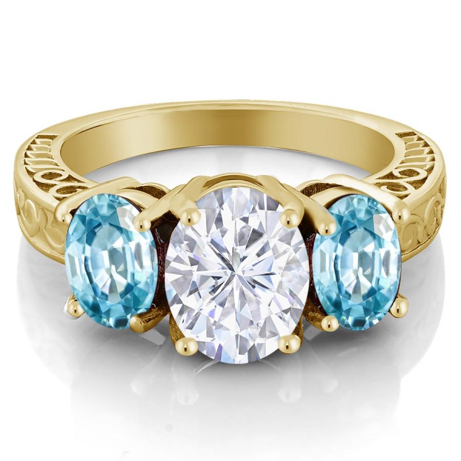 指輪 レディース リング モアサナイト イエローゴールド 加工 プレゼント 女性 ブランド モアサナイト Gem Stone King 7mm